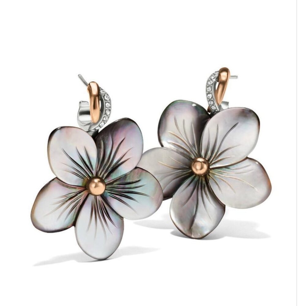 Brighton Neptune's Rings Shell Flower Earrings Mother of Pearl NWT MSRP: $118